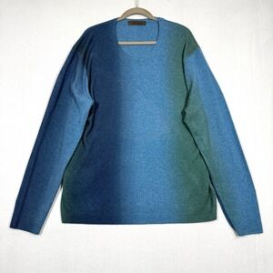 John Varvatos Cashmere Sweater Mens XL Gradient Soft Knit‎ Pullover Statement